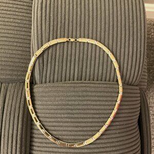 16K gold flat link necklace (made in Italy)